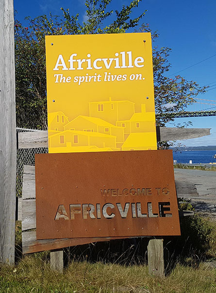 Panneau d’accueil d’Africville.